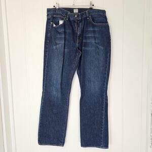 J Crew Vintage Straight Slim Jeans 36x32 Medium Dark Wash